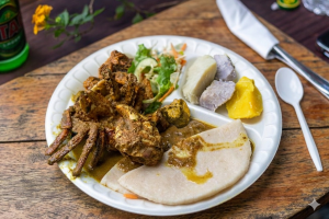 Tobago Harvest Food plate on table